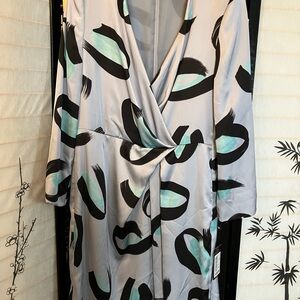 Emporio Armani Brushstroke Faux Wrap Dress